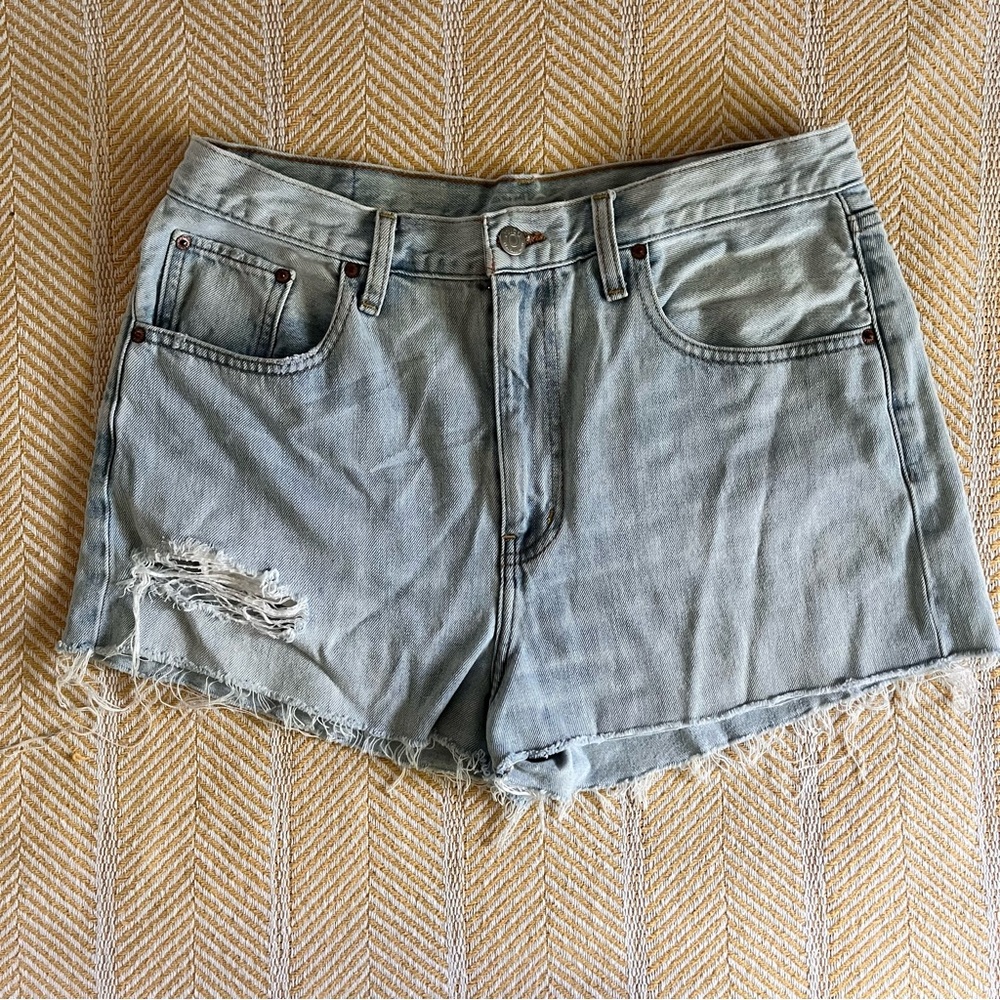 Women's Etica Light Blue Denim Cutoff Shorts 29